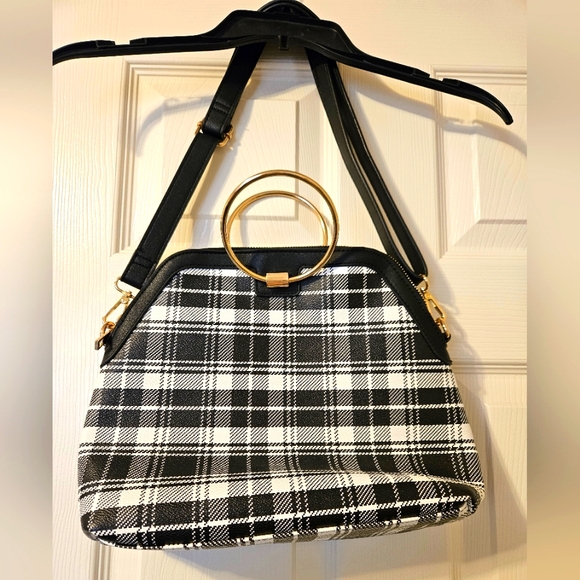 IMAN plaid argyle Satchel - Picture 1 of 5
